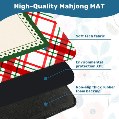 Classic Christmas Plaid Mahjong Mat (Ship Rolled up) YOLO Mahjong