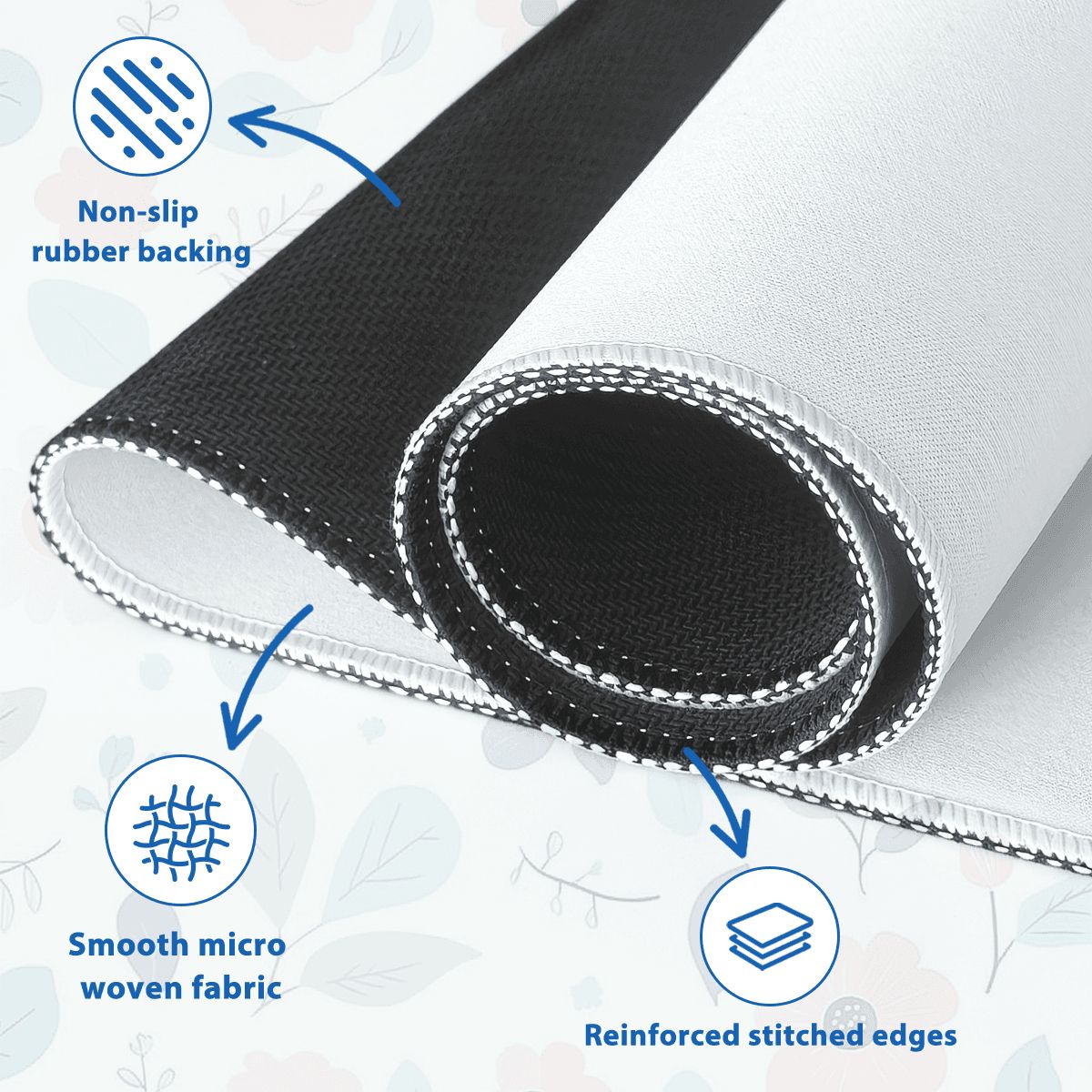 Black & White Abstract Square Mahjong Mat (Ship Rolled Up) YOLO Mahjong
