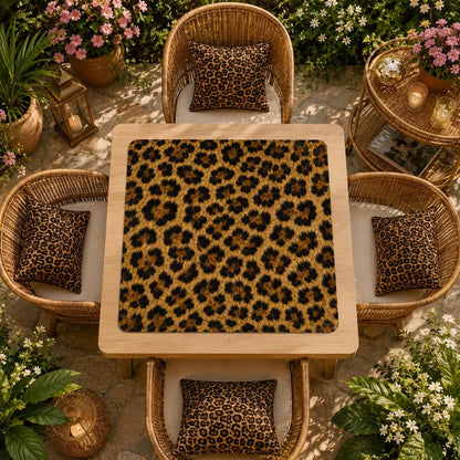 Mahjong Mat - Leopard Print Mahjong Mat | Non-Slip Game Night Table Decor (31.5x31.5 Inch) YOLO Mahjong
